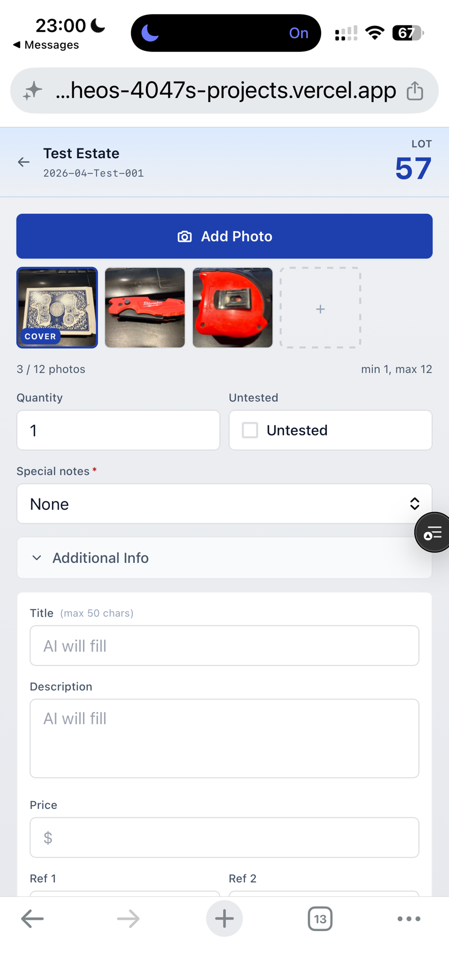 Additional Info expanded