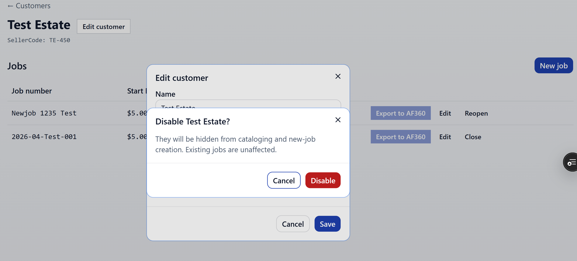 Disable confirmation