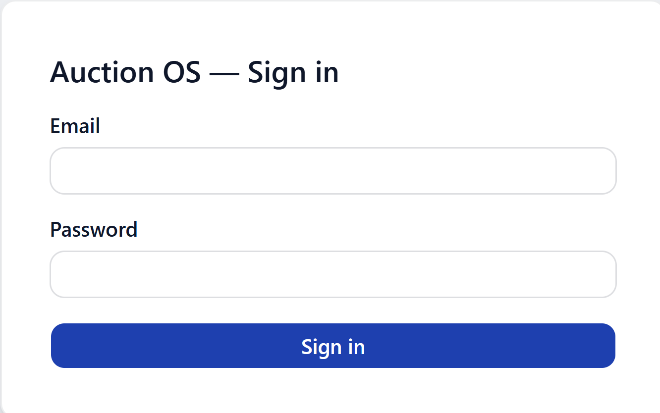 Sign-in screen